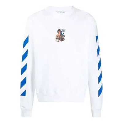Pre-owned Off-white Men's Off Caravag Boy Marker Slim Crewneck Sweatshirt In White