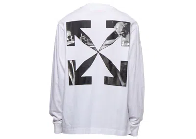 Pre-owned Off-white Men's Off Caravaggio Arrow Skate Long Sleeve Tee Shirt In White