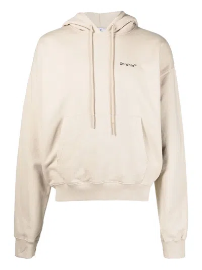 Pre-owned Off-white Men's Off Caravaggio Saint Jerome Writing Arrows Oversized Hoodie In Beige/black/white