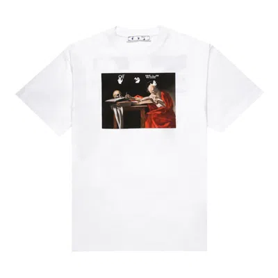 Pre-owned Off-white Men's Off Caravaggio Short Sleeve Over Tee Shirt In White/red
