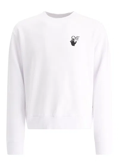 Pre-owned Off-white Men's Off Degrade Arrows Crewneck Sweatshirt In White/fucshia In Multi