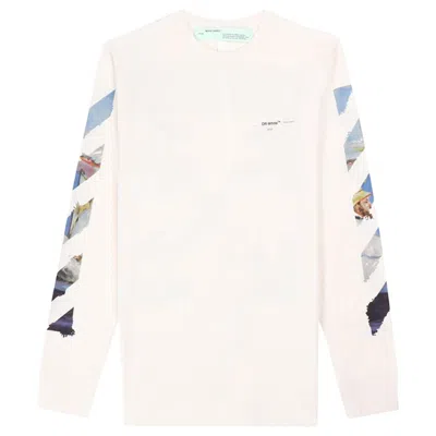 Pre-owned Off-white Men's Off Diag Arrows Long Sleeve T-shirt In White