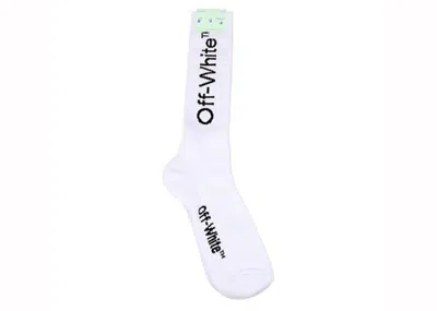 Pre-owned Off-white Men's Off Diag Mid Length Socks In White/black In Multi