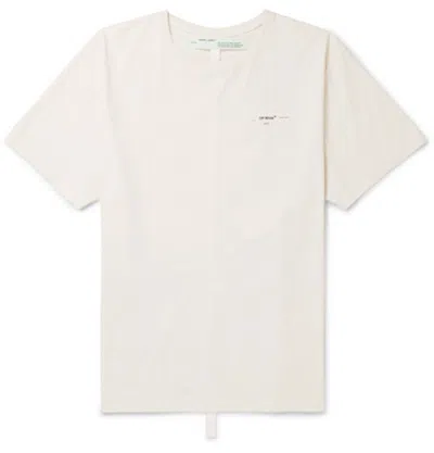 Pre-owned Off-white Men's Off Diag Print T-shirt In White