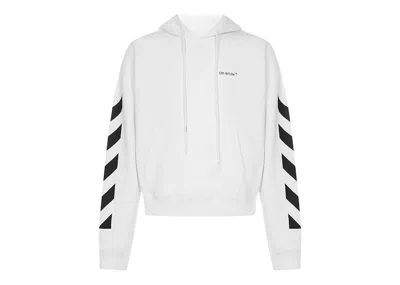 Pre-owned Off-white Men's Off Diagonal Helvetica Oversized Hoodie In White/black