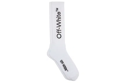 Pre-owned Off-white Men's Off Diagonals Mid Socks In White/black