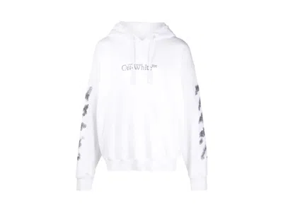 Pre-owned Off-white Men's Off Diags Bit Book Skate Hoodie In White