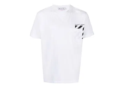 Pre-owned Off-white Men's Off Diagstripe Pocket Tee Shirt In White/black