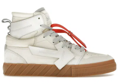 Pre-owned Off-white Men's Off Floating Arrow High Top Vulc Cream Sneakers In White