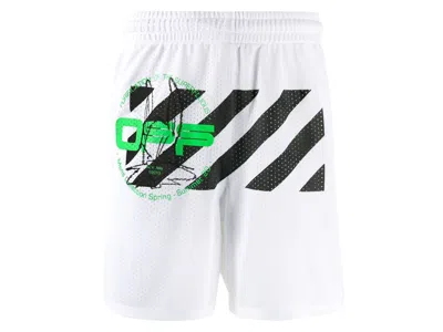 Pre-owned Off-white Men's Off Harry The Bunny Mesh Shorts In White
