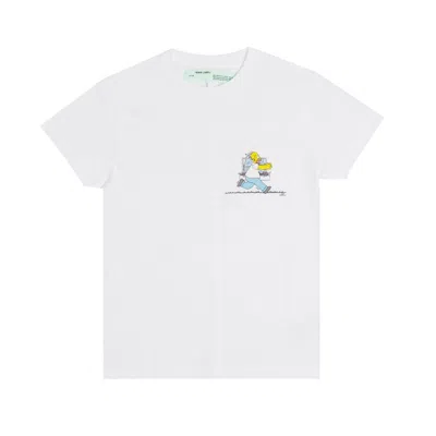 Pre-owned Off-white Men's Off Homer And Bart T-shirt In White