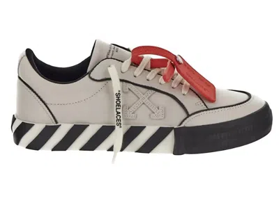 Pre-owned Off-white Men's Off Low Vulcanized Outlined Sneakers In White/black
