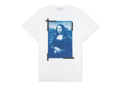 Pre-owned Off-white Men's Off Mona Lisa Print Logo Oversized T-shirt In White/blue/black In Multi