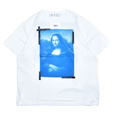 Pre-owned Off-white Men's Off Mona Lisa Tape Tee Shirt In White/blue