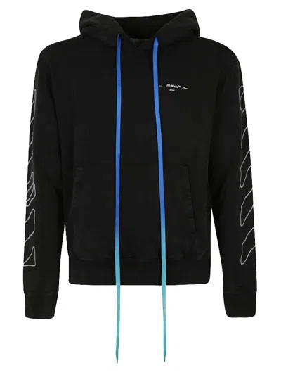 Pre-owned Off-white Men's Off Off Abstract Arrows Embroidered Hoodiein Black/white