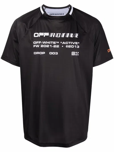 Pre-owned Off-white Men's Off Off Active Short Sleeve Mesh Tshirtin Black/white In Multi