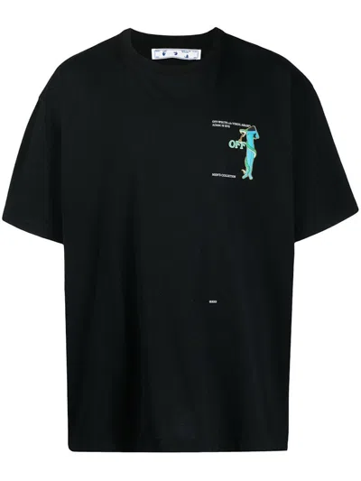 Pre-owned Off-white Men's Off Off Adam Is Eve Tshirtin Black/white