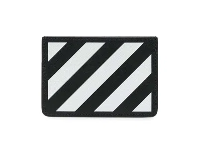 Pre-owned Off-white Men's Off Off Binder Card Holderin Black/white