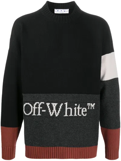 Pre-owned Off-white Men's Off Off Block Logo Sweaterin Black/white In Multi