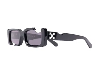 Pre-owned Off-white Men's Off Off Cady Cutout Rectangular Frame Sunglasses In Black/white/grey (ss22) (oeri006c99pla0011