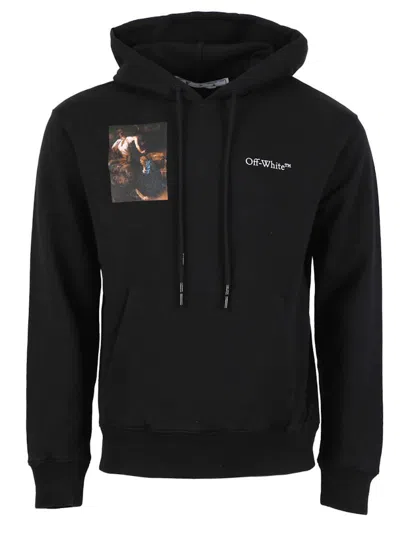 Pre-owned Off-white Men's Off Off Caravag Lute Slim Hoodiein Black/white