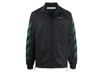 Pre-owned Off-white Men's Off Off Diag Nylon Jacketin Black/white In Multi