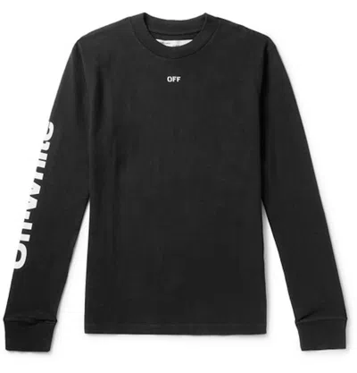 Pre-owned Off-white Men's Off Off Diag Skulls Graphic Logo Print Long Sleeve T-shirt In Black/white/blue In Multi