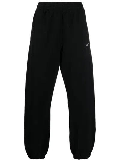 Pre-owned Off-white Men's Off Off Diagonal Helvetica Slim Sweatpantsin Black/white