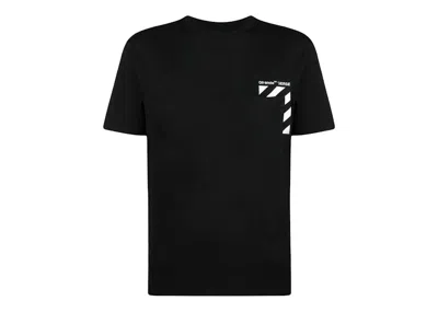 Pre-owned Off-white Men's Off Off Diagstripe Pocket Tee Shirtin Black/white