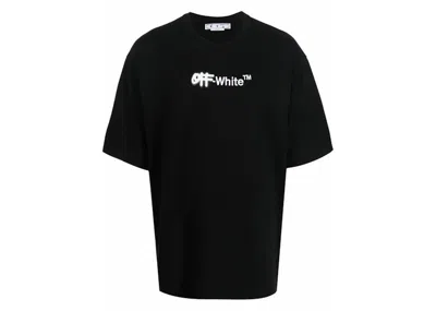 Pre-owned Off-white Men's Off Off Embroidered Spray Helvetica Skate Tee Shirtin Black/white In Multi