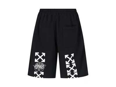 Pre-owned Off-white Men's Off Off Exactly The Opposite Arrow Skate Sweatshortsin Black/white In Multi