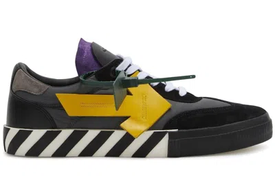 Pre-owned Off-white Men's Off Off Floating Arrow Vulcanized Low Sneakers In Black/white/mustard Yellow In Multi