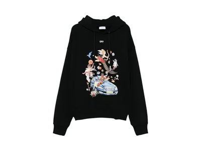 Pre-owned Off-white Men's Off Off Fresco Car Skate Hoodiein Black/white