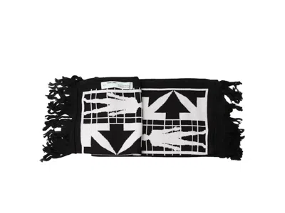 Pre-owned Off-white Men's Off Off Half Arrow Scarfin Black/white