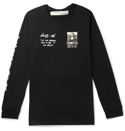 Pre-owned Off-white Men's Off Off Monalisa Graphic Print Long Sleeve T-shirt In Black/white/grey In Multi