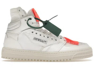Pre-owned Off-white Men's Off Off Off Court 3.0 Leather (bold Medial Logo) Sneakers In White/orange
