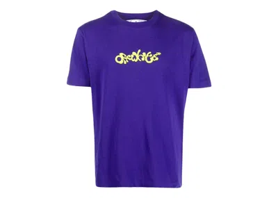 Pre-owned Off-white Men's Off Off Opposite Arrow Logoprint Slim Tee Shirt In Purple/white/yellow In Multi