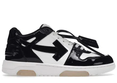 Pre-owned Off-white Men's Off Off Out Of Office Ooo Low Tops Patent Sneakers In Black/white In Multi