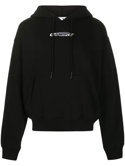 Pre-owned Off-white Men's Off Off Oversize Fit Painters Hoodiein Black/white In Multi