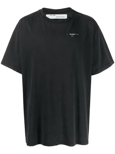 Pre-owned Off-white Men's Off Off Oversized Abstract Arrows Embroidered Tshirtin Black/white In Multi