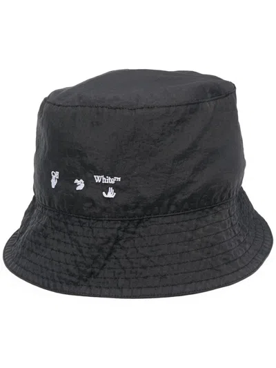 Pre-owned Off-white Men's Off Off Ow Polyester Bucket Hatin Black/white
