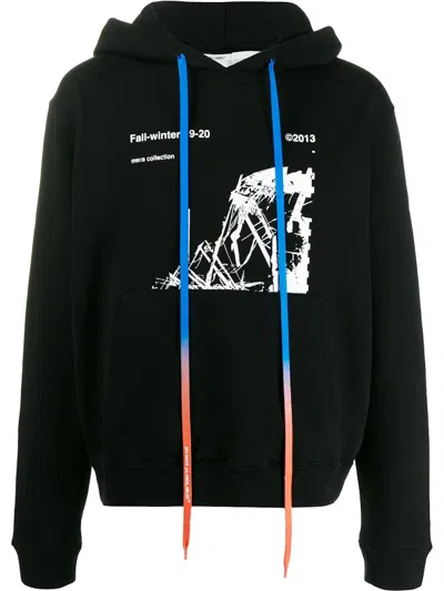 Pre-owned Off-white Men's Off Off Ruined Factory Hoodie In Black/white/green In Multi