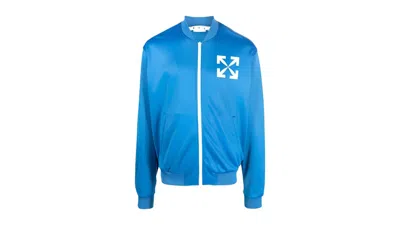 Pre-owned Off-white Men's Off Off Single Arrow Slim Tracktop Jacketin Blue/white In Multi