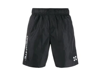 Pre-owned Off-white Men's Off Off Swim Shorts (ss20)in Black/white In Multi