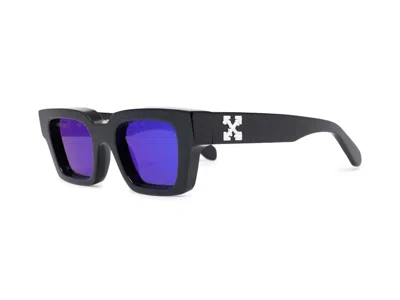 Pre-owned Off-white Men's Off Off Virgil Rectangle Frame Sunglasses In Black/white/blue (oeri022s22pla0011045)
