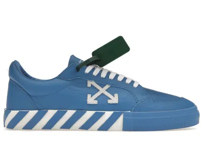 Pre-owned Off-white Men's Off Off Vulc Low Leather Sneakers In Blue/white In Multi