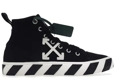 Pre-owned Off-white Men's Off Off Vulc Mid Canvas Sneakers In Black/white In Multi