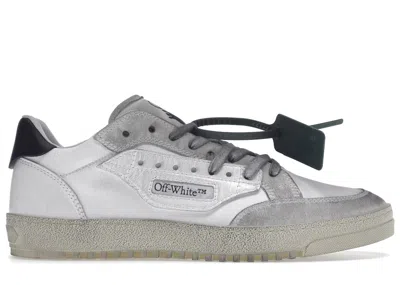Pre-owned Off-white Men's Off Off Vulcanized 5.0 Low Top Distressed Sneakers In White