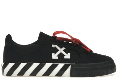 Pre-owned Off-white Men's Off Off Vulcanized Low Canvas Sneakers In Black/white In Multi