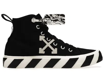 Pre-owned Off-white Men's Off Off Vulcanized Mid Top Sneakers In Black/white In Multi